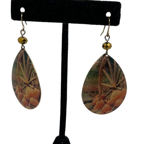 Fall-Themed Drop Earrings, 2" Long, 1.25" Wide - Picture 3 of 12